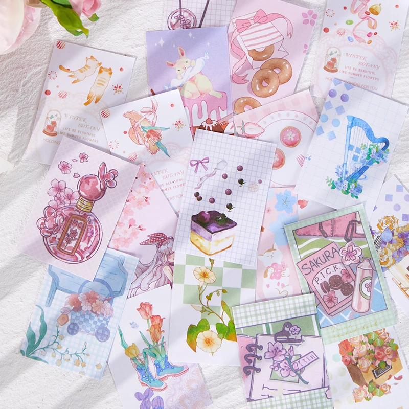 

50 Pcs Painting illustration Aesthetic Stickers book Stick Labels Diary Album assorted Sticker Diy Scrapbooking material