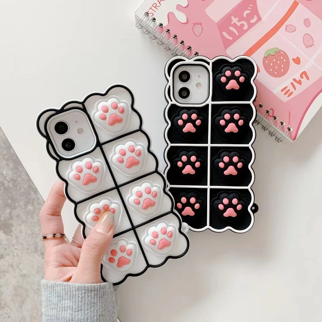 Reliver Stress Toys Silicone Case For IPhone 11 Pro Max 12 Mini X XR XS 7 8 Plus SE Cartoons Cat Paw Pop Bubble Phone Cover
Reliver Stress Toys Silicone Case For IPhone 11 Pro Max 12 Mini X XR XS 7 8 Plus SE Cartoons Cat Paw Pop Bubble Phone Cover