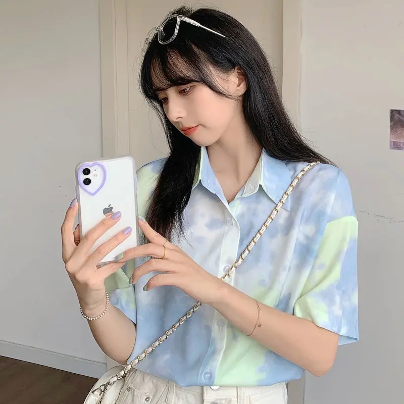 Zadily 2021summer Women Tie Dye Turn-down Collar Shirts Casual Style Print Shirts Short Sleeve Small Fresh Clothes
Zadily 2021summer Women Tie Dye Turn-down Collar Shirts Casual Style Print Shirts Short Sleeve Small Fresh Clothes