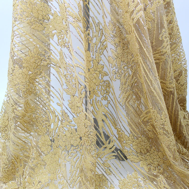 Luxury Design Indian African George Tulle with Beads Gold Glitter Mesh Heavy Beaded Lace Fabric Party Dress Material By the Yard
Luxury Design Indian African George Tulle with Beads Gold Glitter Mesh Heavy Beaded Lace Fabric Party Dress Material By the Yard