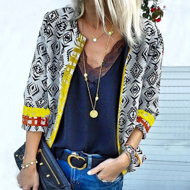 hirigin Women Jackets Bohemian Floral Printed Outwear Print Patchwork Office Casual Fashion Jacket Coat Clothes
hirigin Women Jackets Bohemian Floral Printed Outwear Print Patchwork Office Casual Fashion Jacket Coat Clothes