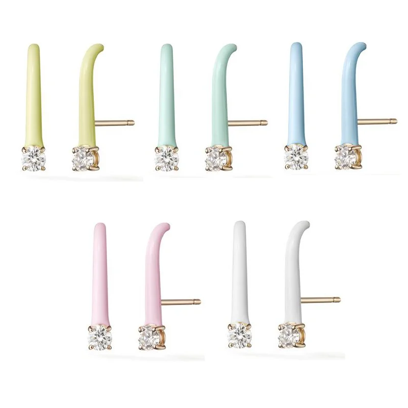 Pastel Enamel Bar Stud Earring Gold Color Single Round CZ Stone Geometric Colorful Summer Fashion Jewelry
Pastel Enamel Bar Stud Earring Gold Color Single Round CZ Stone Geometric Colorful Summer Fashion Jewelry