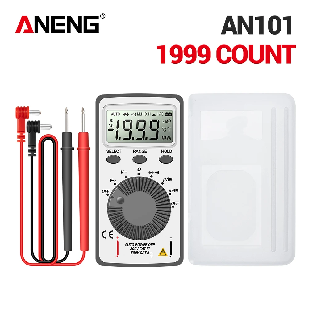 ANENG AN101 LCD Pocket Digital Multimeter Backlight AC/DC Automatic Portable Voltmeter Ammeter Ohm Tester Measurement Tools
ANENG AN101 LCD Pocket Digital Multimeter Backlight AC/DC Automatic Portable Voltmeter Ammeter Ohm Tester Measurement Tools