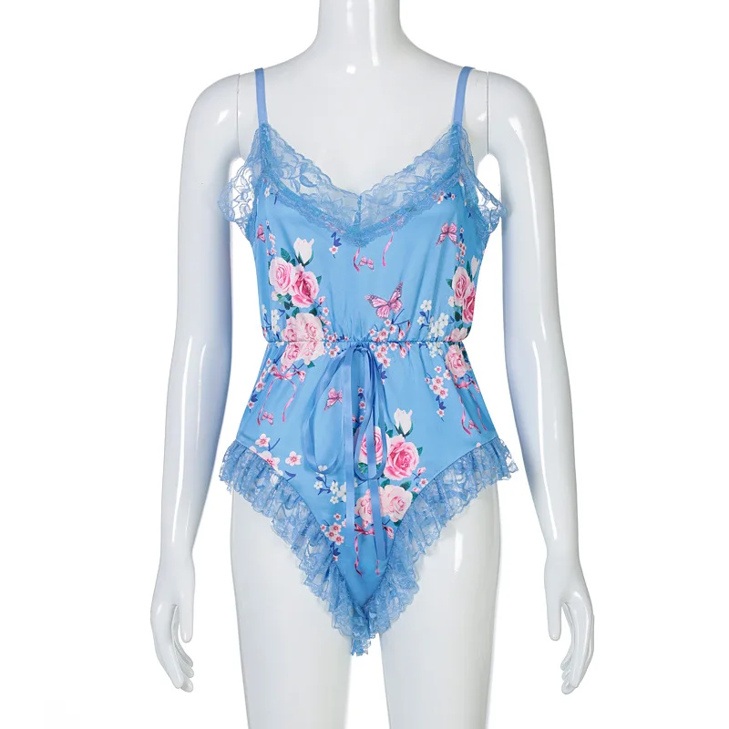 Sexy Women Perspective Lace Front Drawstring Bodysuits Fashion Halter Floral Print Rompers Casual Party Club Streetwear 2021
Sexy Women Perspective Lace Front Drawstring Bodysuits Fashion Halter Floral Print Rompers Casual Party Club Streetwear 2021