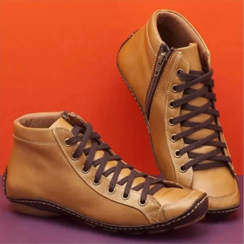 Ladies Casual Boots Zipper Leather Flat Shoes Retro Fashion Short Boots XL Outdoor Comfortable Soft Shoes Casual Women
Ladies Casual Boots Zipper Leather Flat Shoes Retro Fashion Short Boots XL Outdoor Comfortable Soft Shoes Casual Women