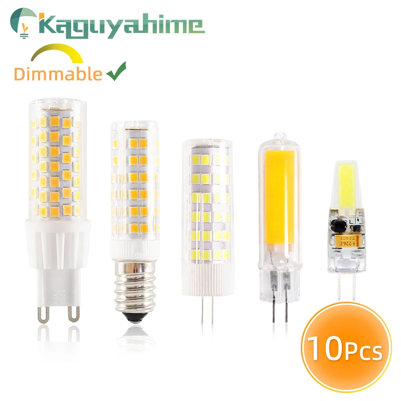 

Kaguyahime LED G9 E14 G4 Bulb 10PCS/LOT Dimmable Lamp 3w 5w 7w 9w DC 12V AC 220V Bulb G9 LED G4 COB Lamp Spotlight Chandelier
