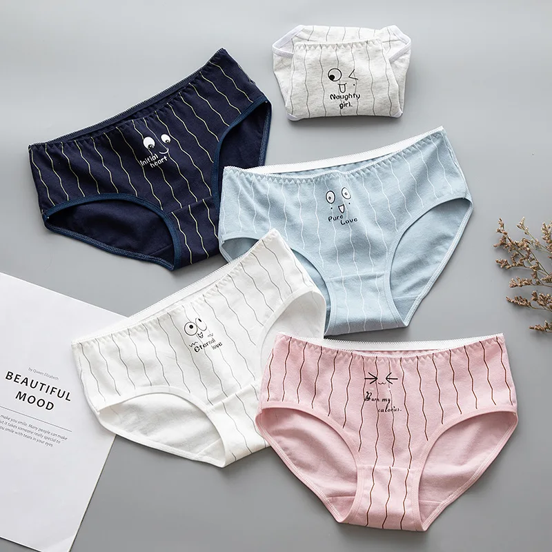 

5Pcs/lot New Panties Women Girls Cotton Underwear Briefs Comfort Intimates sexy Lingerie calcinha Underpants Lady Panty Thong