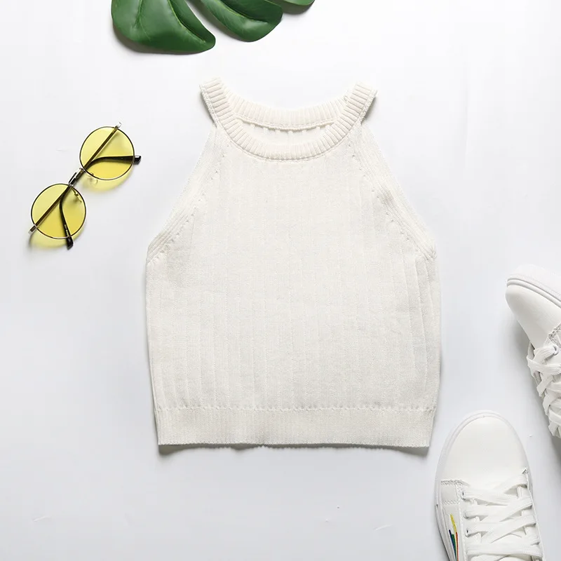 Solid color short Jersey vest with suspender for women
Solid color short Jersey vest with suspender for women