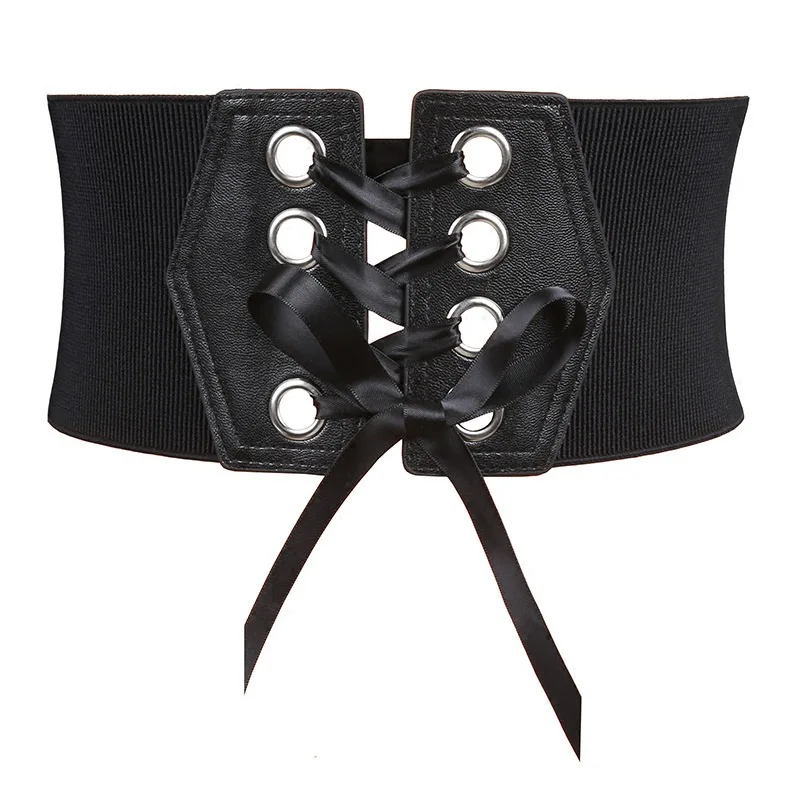 Fashion Sexy Black Cummerbunds Belt Women Lace Up Belts Elastic Waist Belt Retro Punk Rock Slim Body Corset Accessories
Fashion Sexy Black Cummerbunds Belt Women Lace Up Belts Elastic Waist Belt Retro Punk Rock Slim Body Corset Accessories