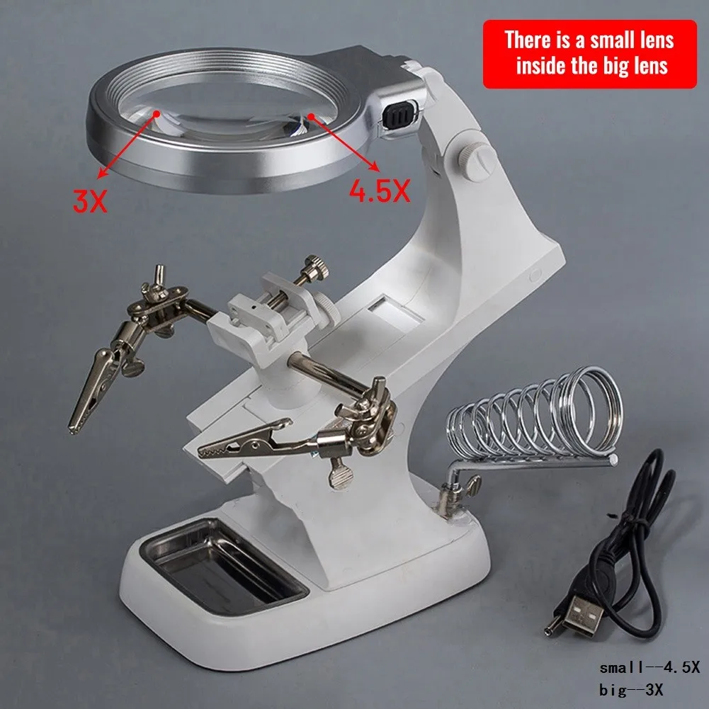 Welding Station 4.5XWelding Station Auxiliary Clip Soldering Iron LED Light Bracket Magnifier Soldering Repair Tool
Welding Station 4.5XWelding Station Auxiliary Clip Soldering Iron LED Light Bracket Magnifier Soldering Repair Tool