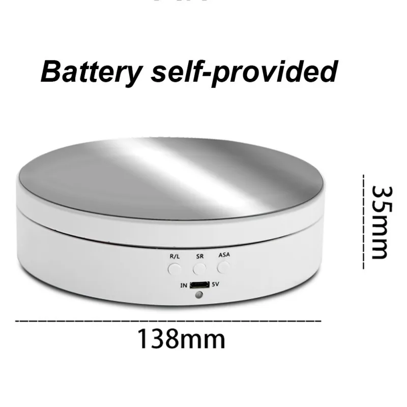 3 Speeds Electric Rotating Display Stand Mirror 360 Degree Turntable Jewelry Holder Battery for Photography Video Shooting Props
3 Speeds Electric Rotating Display Stand Mirror 360 Degree Turntable Jewelry Holder Battery for Photography Video Shooting Props
