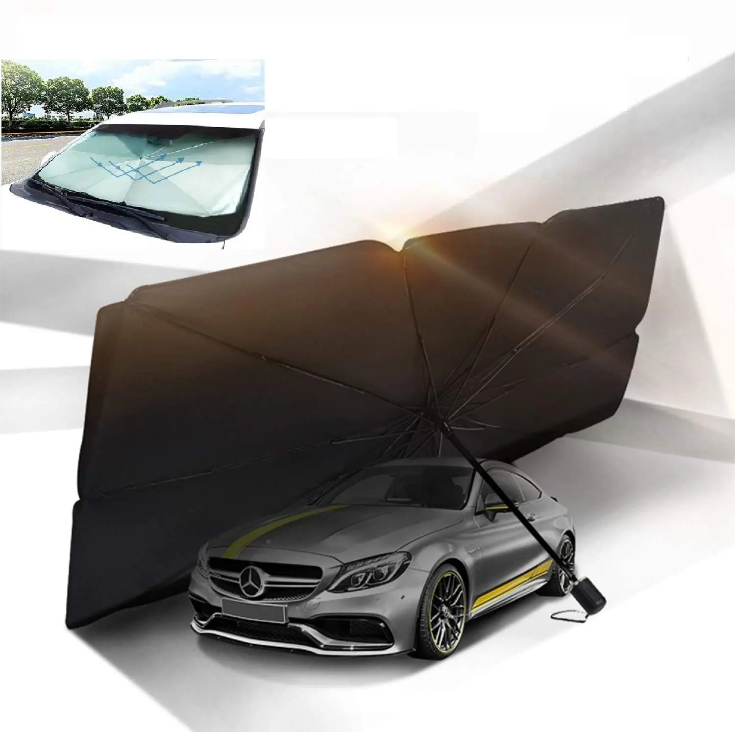 New Car Umbrella Style Portable Foldable Sunshade Car Windshield Outdoor Storage Dashboard UV Automotive Windshield Sunshades
New Car Umbrella Style Portable Foldable Sunshade Car Windshield Outdoor Storage Dashboard UV Automotive Windshield Sunshades