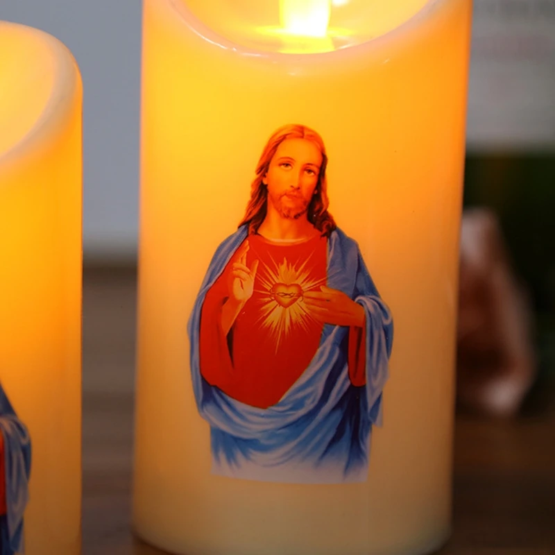 Jesus Christ Candles Lamp LED Tealight Romantic Pillar Light Creative Flameless Electronic Candle Battery Operated G8TB
Jesus Christ Candles Lamp LED Tealight Romantic Pillar Light Creative Flameless Electronic Candle Battery Operated G8TB