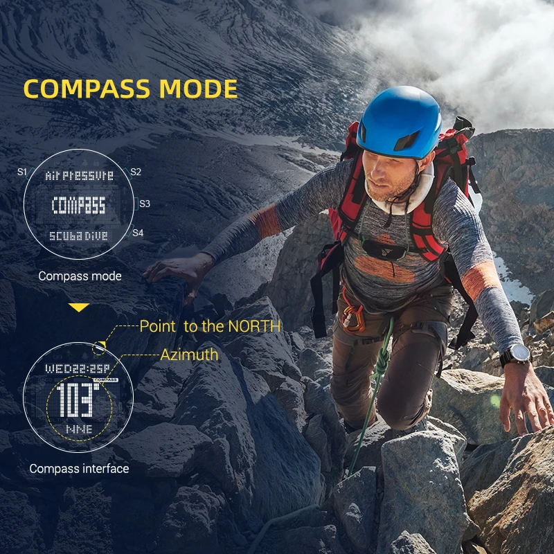 Luxury Men's Diving Watches Waterproof Smart Watch Altitude Air Pressure Compass Temperature Electronic Fishing Watch Dropship
Luxury Men's Diving Watches Waterproof Smart Watch Altitude Air Pressure Compass Temperature Electronic Fishing Watch Dropship