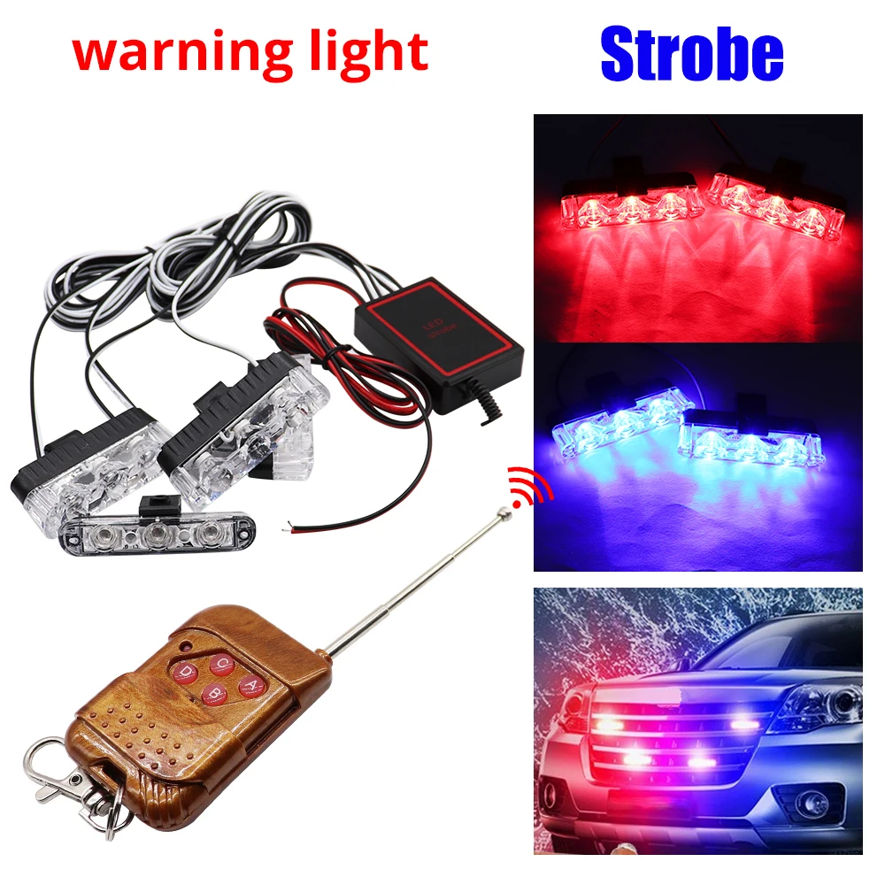 4X3/LED Strobe Warning Lights Grille Wireless Remote Police light DC 12V For Car Truck Emergency Light Flashing Firemen Light
4X3/LED Strobe Warning Lights Grille Wireless Remote Police light DC 12V For Car Truck Emergency Light Flashing Firemen Light