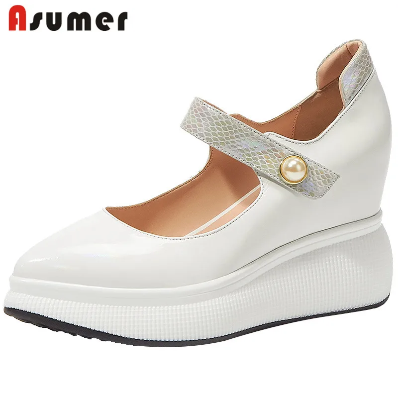 Туфли-лодочки ASUMER женские из натуральной кожи, удобная повседневная обувь на танкетке, с острым носком, 2022
Туфли-лодочки ASUMER женские из натуральной кожи, удобная повседневная обувь на танкетке, с острым носком, 2022