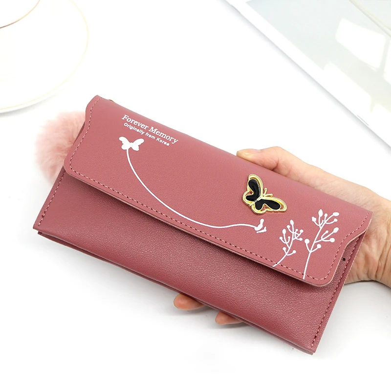 Women Long Wallets PU Leather Solid Color Wool Ball Bow Design Clutch Bag Female Card Holder Coin Purse Money Bags Wrist Purses
Women Long Wallets PU Leather Solid Color Wool Ball Bow Design Clutch Bag Female Card Holder Coin Purse Money Bags Wrist Purses