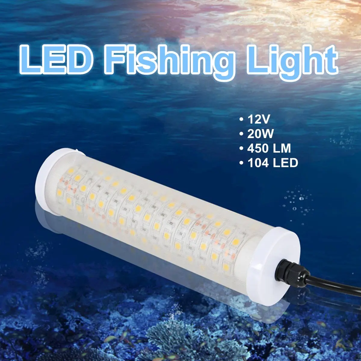 20W Underwater Submersible Night Fishing Light Attracting Fish Waterproof LED Night Luring Lamps For Boats Docks Fishing Tools
20W Underwater Submersible Night Fishing Light Attracting Fish Waterproof LED Night Luring Lamps For Boats Docks Fishing Tools