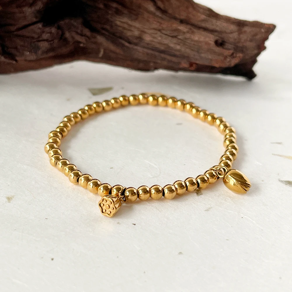 Monlansher Cute Flower Bud Lotus Bracelet Gold Color Titanium Steel Bead Chain Bracelets on Hand Women's Vintage Bracelets 2021
Monlansher Cute Flower Bud Lotus Bracelet Gold Color Titanium Steel Bead Chain Bracelets on Hand Women's Vintage Bracelets 2021