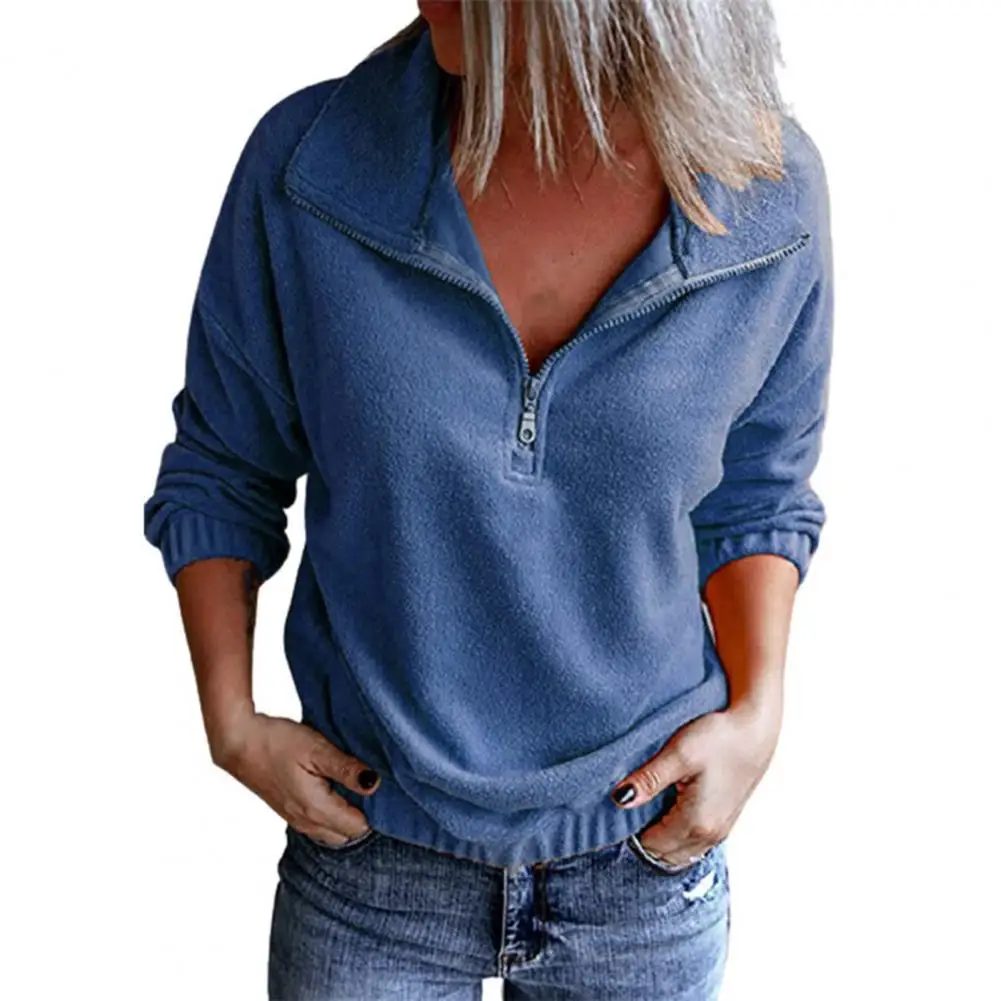 Casual Women Sweatshirt Solid Color Half Open Autumn Winter Elastic Cuff Bottom Sweatshirt Pullover Top for Daily Wear
Casual Women Sweatshirt Solid Color Half Open Autumn Winter Elastic Cuff Bottom Sweatshirt Pullover Top for Daily Wear