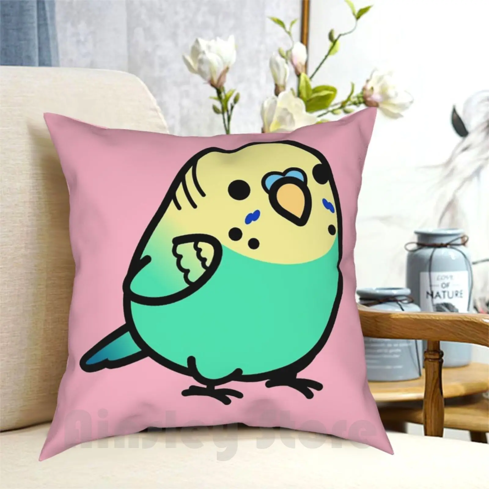 Chubby Sky Blue Yellow-Headed Budgie Pillow Case Printed Home Soft DIY Pillow cover Sky Blue Budgie Parakeet Budgie 
Chubby Sky Blue Yellow-Headed Budgie Pillow Case Printed Home Soft DIY Pillow cover Sky Blue Budgie Parakeet Budgie