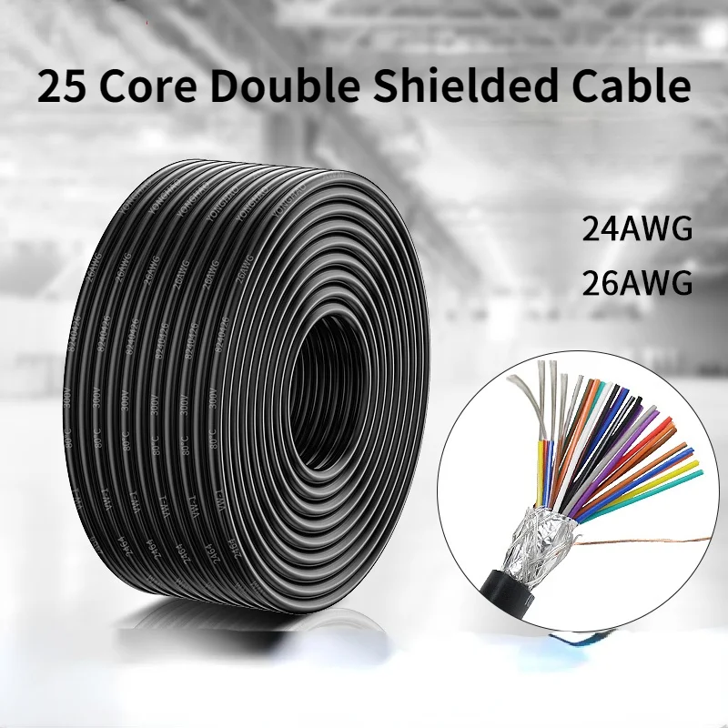 25 Core Double Shielded Cable Tinned Copper Core PLC Wire DB25 Connection Wire 24AWG 26AWG Serial and Parallel Port Line
25 Core Double Shielded Cable Tinned Copper Core PLC Wire DB25 Connection Wire 24AWG 26AWG Serial and Parallel Port Line