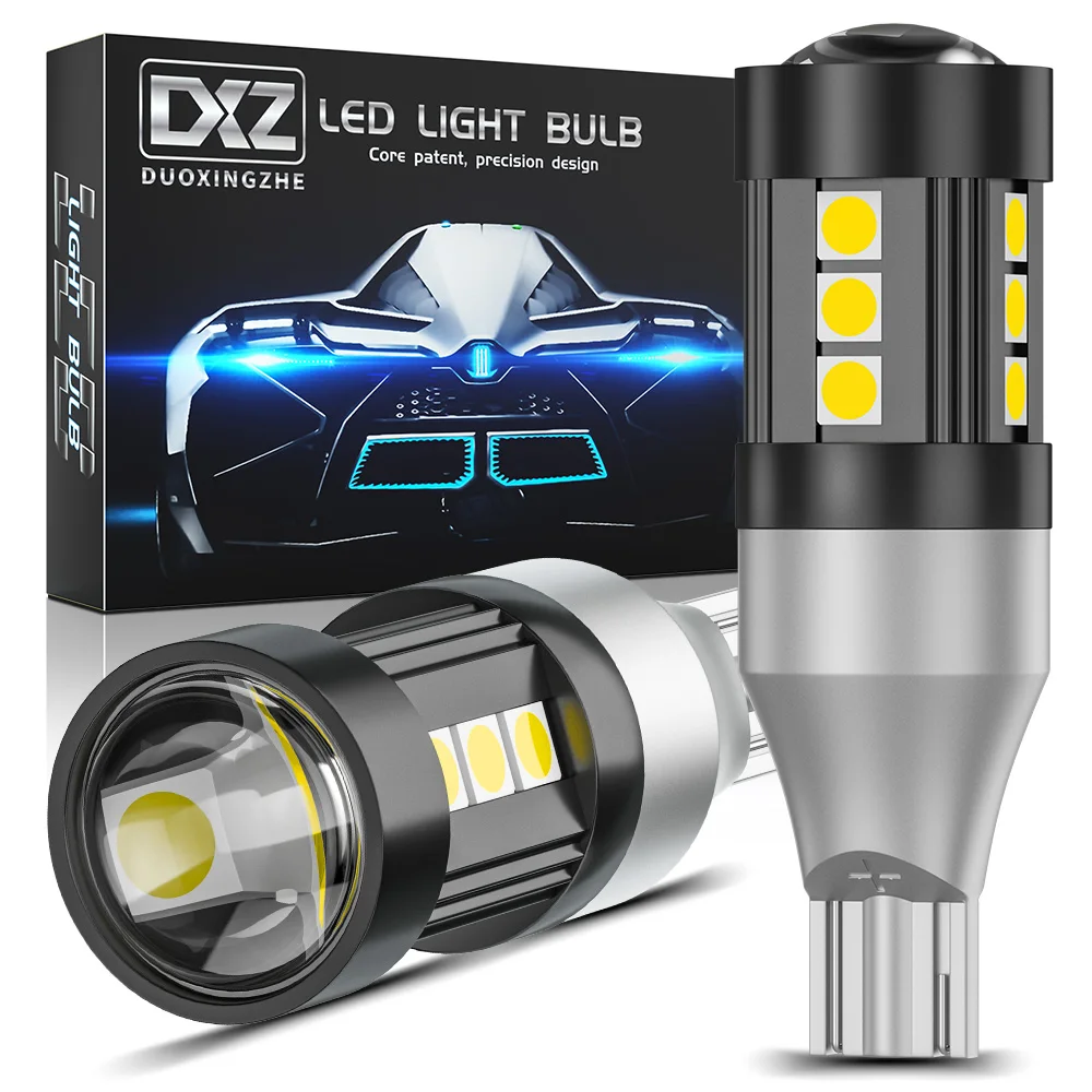 

DXZ 2pcs W16W T15 LED T16 Canbus Bulb 15-SMD 1200LM 921 912 Car Turn Signal Reverse Backup Brake Light Bulbs Auto Lamp 12V 6500K