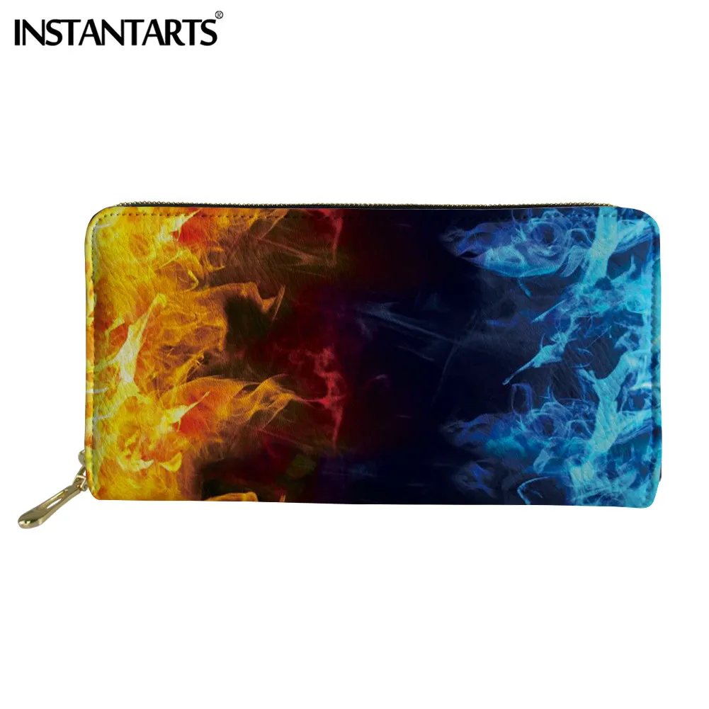 INSTANTARTS Woman's Long PU Leather Wallet Yellow Blue Flame Pattern Lady Zipper Purse Brand Designer 3D Credit Card Holder
INSTANTARTS Woman's Long PU Leather Wallet Yellow Blue Flame Pattern Lady Zipper Purse Brand Designer 3D Credit Card Holder