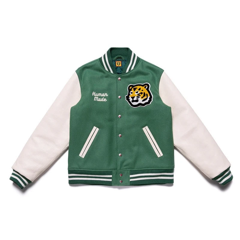 Towel embroidery Patchwork Human Girls Don’t Cry Varsity Baseball Jacket Men Women Tiger Pattern Leather Sleeve Outerwear Coats
Towel embroidery Patchwork Human Girls Don’t Cry Varsity Baseball Jacket Men Women Tiger Pattern Leather Sleeve Outerwear Coats