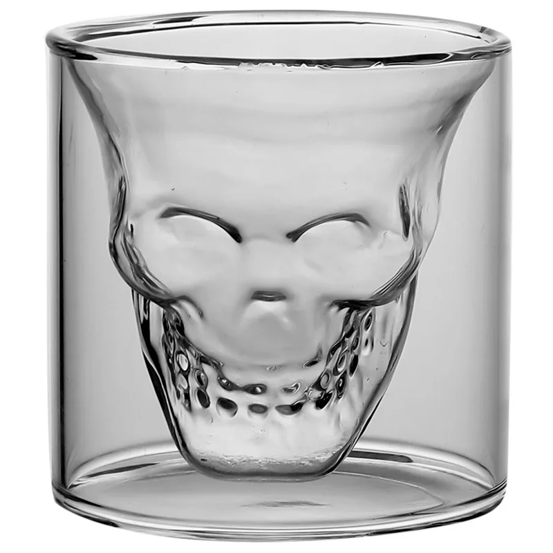 Glass coffee cup creative double skull glass whisky cup personality latte cup
Glass coffee cup creative double skull glass whisky cup personality latte cup