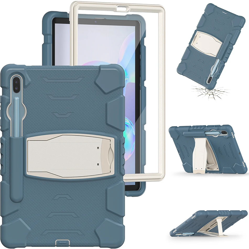 Three Layers Shockproof Protective Tablet Case for Samsung Galaxy Tab S6 10.5 T860 T865 Silicon Kickstand Cover with Pencil Slot
Three Layers Shockproof Protective Tablet Case for Samsung Galaxy Tab S6 10.5 T860 T865 Silicon Kickstand Cover with Pencil Slot