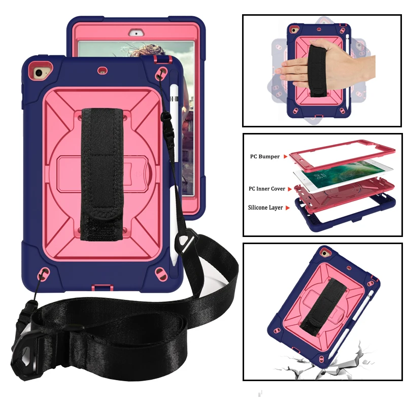 Case for ipad Mini 2 3 7.9 inch Heavy Duty Rugged Shockproof Cover Pencil Holder for ipad Mini 1 2 360 Rotating Hand Neck Strap
Case for ipad Mini 2 3 7.9 inch Heavy Duty Rugged Shockproof Cover Pencil Holder for ipad Mini 1 2 360 Rotating Hand Neck Strap