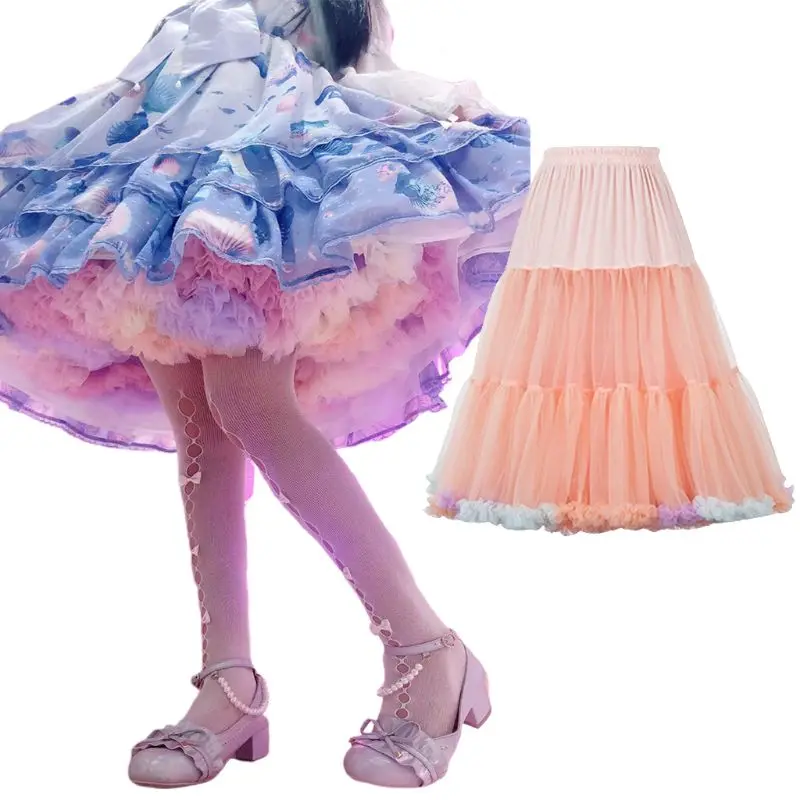 Womens Layered Puffy Tulle Pettiskirt Rainbow Contrast Candy Colored Tutu Skirt Elastic Waist Fancy Ruffles Petticoat Lolita Cos 
Womens Layered Puffy Tulle Pettiskirt Rainbow Contrast Candy Colored Tutu Skirt Elastic Waist Fancy Ruffles Petticoat Lolita Cos