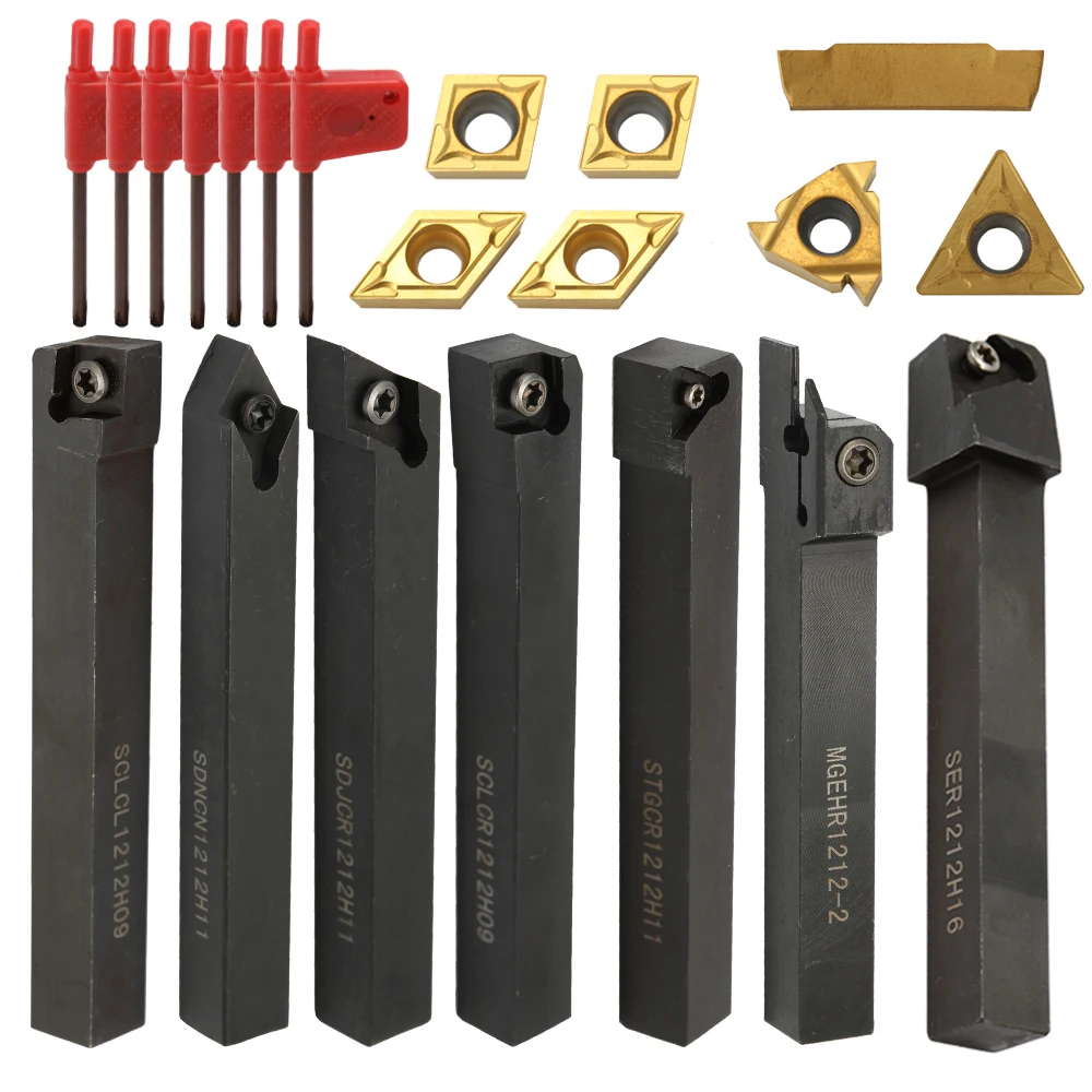 21PCS Multifunctional Lathe Tools Solid Carbide Inserts Holder Boring Bar Lathe Cutter With Wrenches For Lathe Turning Tools
21PCS Multifunctional Lathe Tools Solid Carbide Inserts Holder Boring Bar Lathe Cutter With Wrenches For Lathe Turning Tools