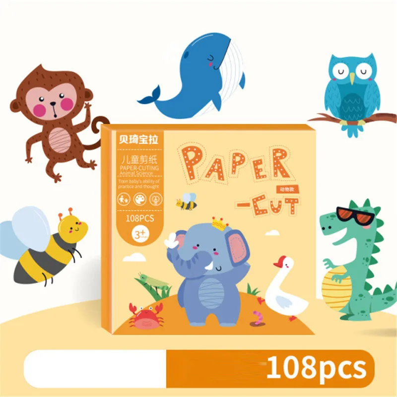 108/120Pcs Kids Cartoon DIY Colorful Paper Folding and Cutting Toys Art Craft Kindergarten Learning Drawing Toy With Scissor
108/120Pcs Kids Cartoon DIY Colorful Paper Folding and Cutting Toys Art Craft Kindergarten Learning Drawing Toy With Scissor