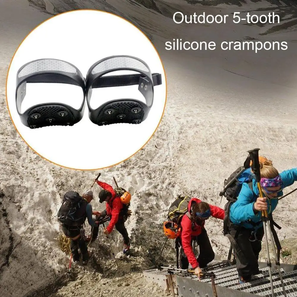 5 Teeth Anti-Skid Crampons Manganese Steel Climbing Gear Ice Climbing Shoe Grippers Crampon Traction Device Mountaineering
5 Teeth Anti-Skid Crampons Manganese Steel Climbing Gear Ice Climbing Shoe Grippers Crampon Traction Device Mountaineering