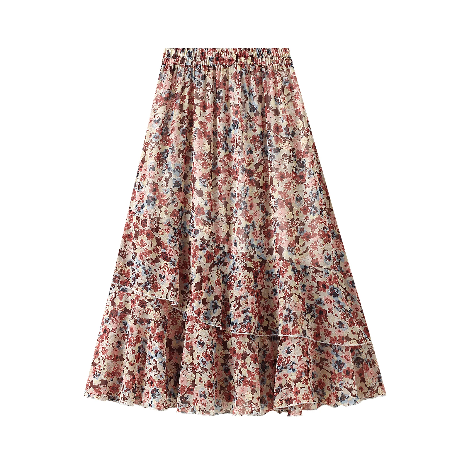 2021 Summer Women's A-Line Midi Skirts, Bohemian High Waist Layered Ruffle Floral Lemon Print Skirts
2021 Summer Women's A-Line Midi Skirts, Bohemian High Waist Layered Ruffle Floral Lemon Print Skirts
