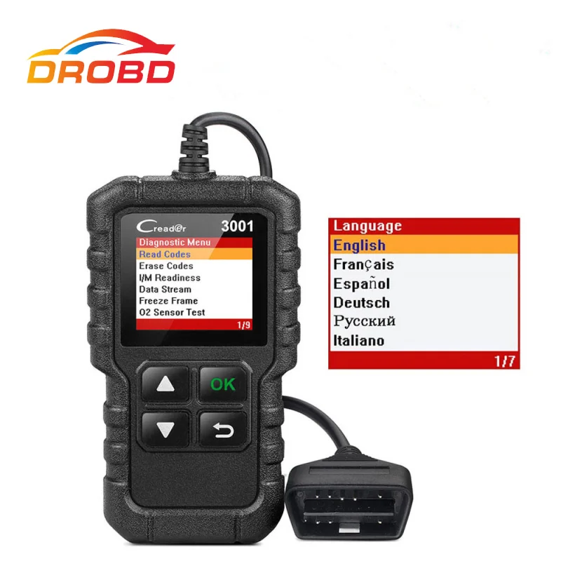 LAUNCH X431 CR3001 OBD 2 Автомобильный считыватель кодов поддержка полного OBDII/EOBD Launch
