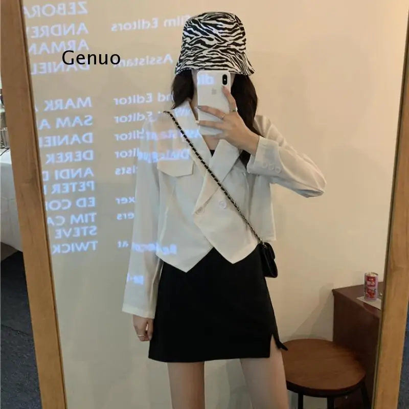 Women Blazers Short Solid Single Breasted Loose Notched Casual Outwear Female Korean Style Fashion Simple Elegant Hot Sale Chic
Women Blazers Short Solid Single Breasted Loose Notched Casual Outwear Female Korean Style Fashion Simple Elegant Hot Sale Chic
