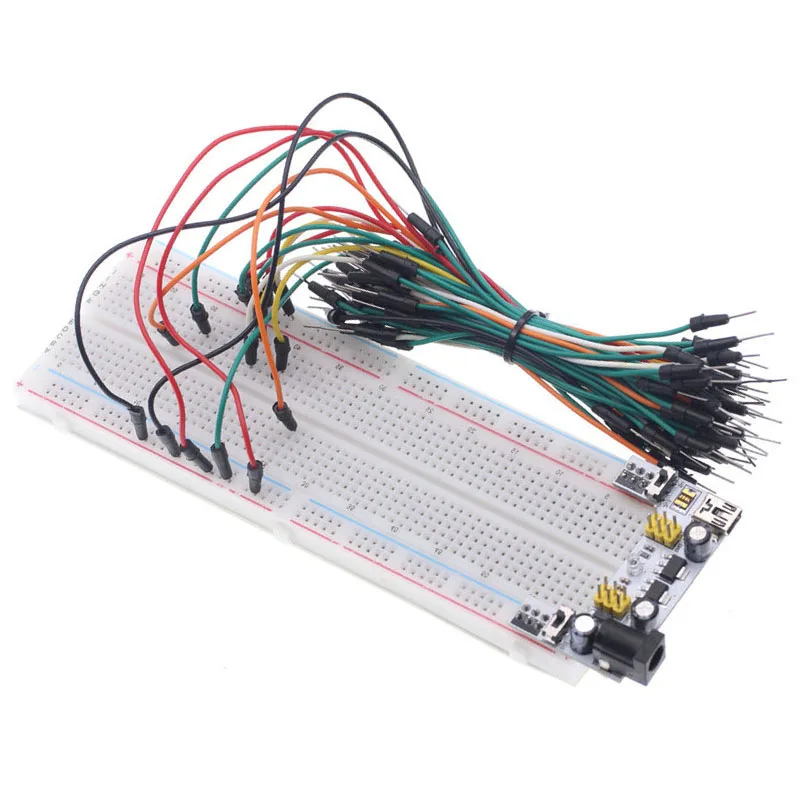 Макетная плата MB102 силовой модуль для Arduino набор из 65-ти соединительных кабелей