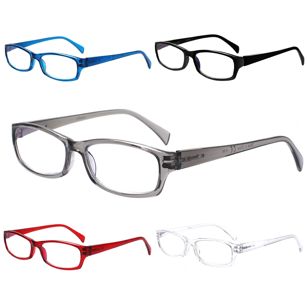 

CLASAGA 5 Pack Portable Blue Light Blocking Computer Glasses Anti-UV Reader Eyeglasses Diopter +1.0+2.0+3.0+4.0