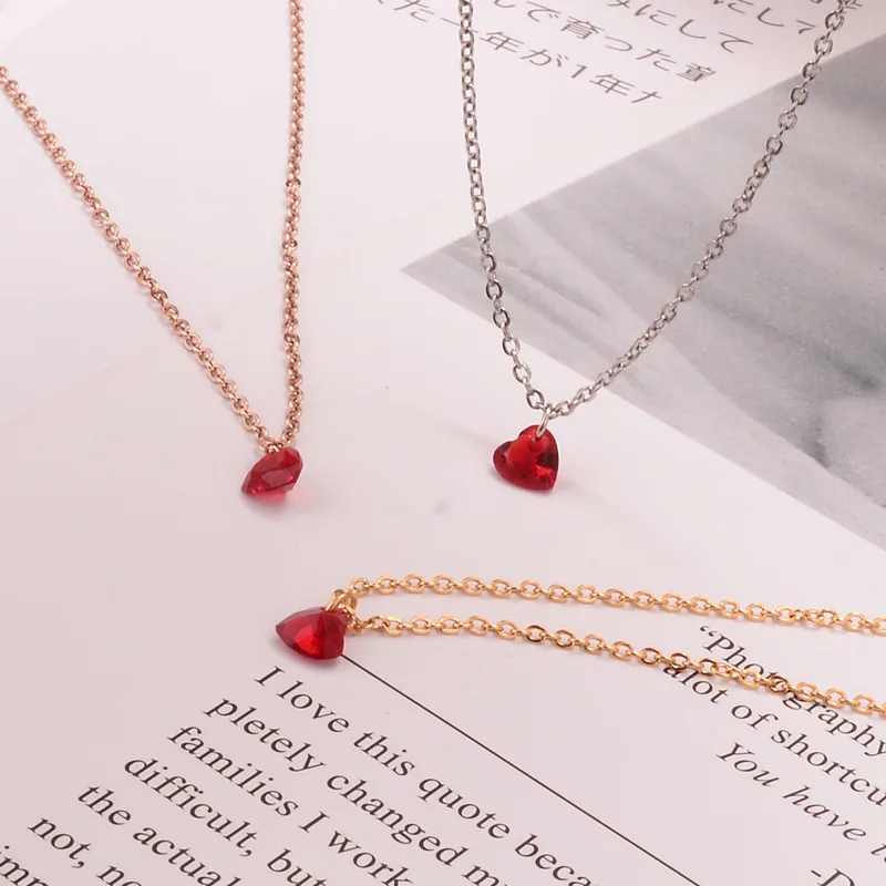 Fashion Titanium Steel Chain Crystal Heart Pendant Necklace for Women Dainty Stainless Steel Jewelry Gift L126
Fashion Titanium Steel Chain Crystal Heart Pendant Necklace for Women Dainty Stainless Steel Jewelry Gift L126