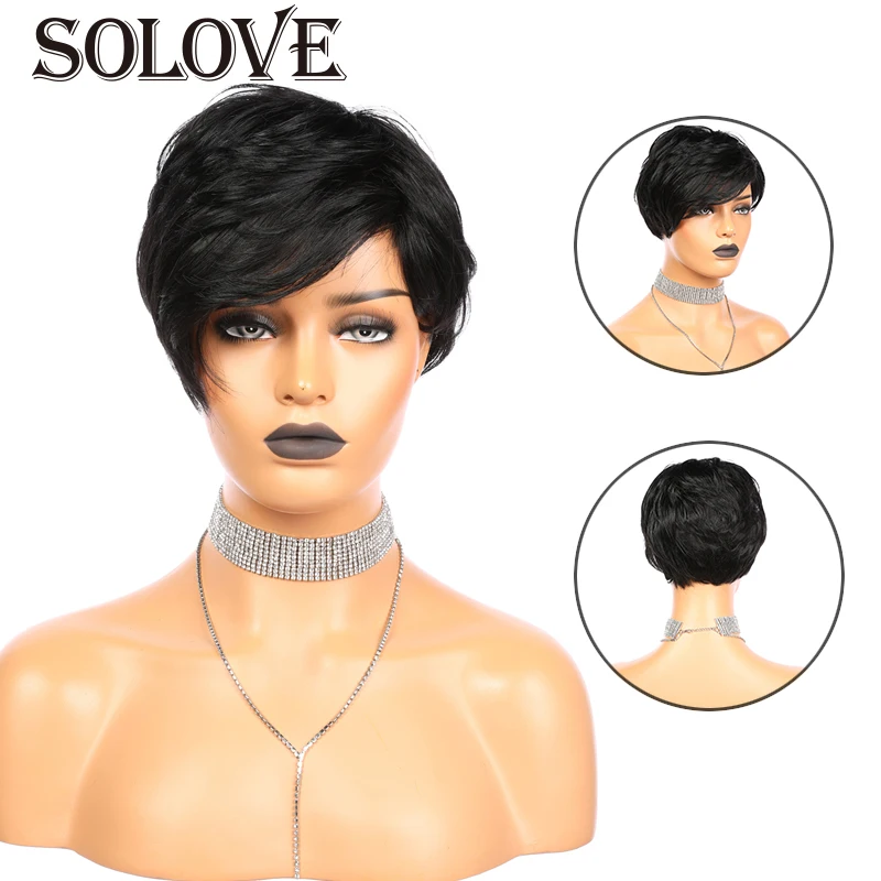Pixie Cut Straight Short Bob Wigs Natural Black Brazilian Remy Human Hair Wig Full Machine Wig
Pixie Cut Straight Short Bob Wigs Natural Black Brazilian Remy Human Hair Wig Full Machine Wig