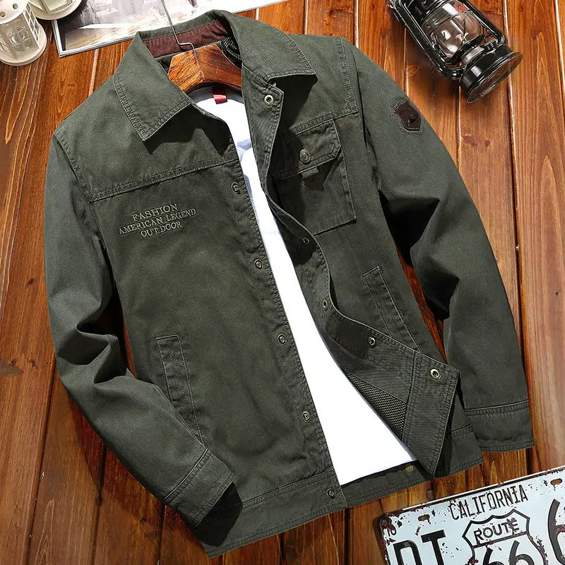 

Tooling father coat men's middle-aged men's jacket in spring and autumn and winter