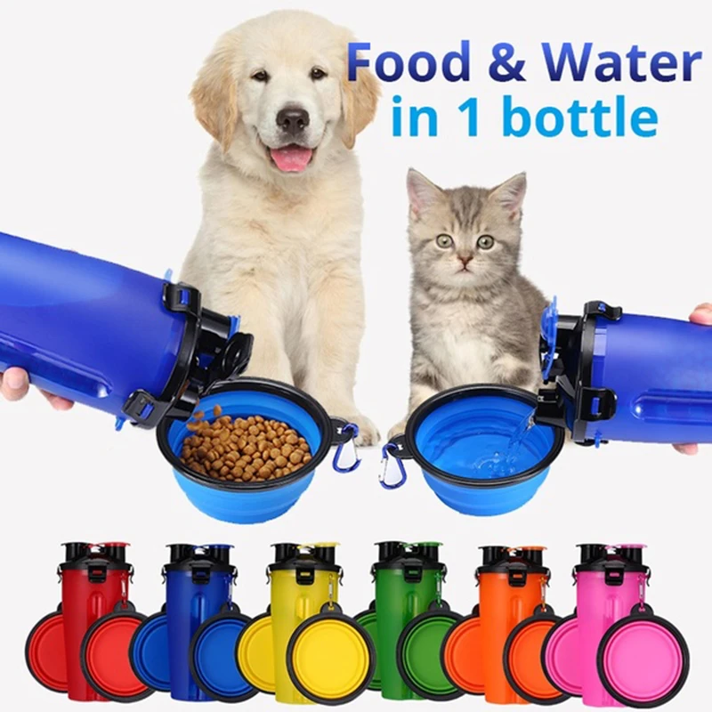Outdoor travel dog and cat feeder cup bowl Portable 2 in 1 Pet folding water bottle food container with silicone pet
Outdoor travel dog and cat feeder cup bowl Portable 2 in 1 Pet folding water bottle food container with silicone pet