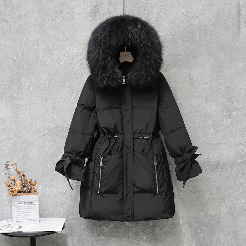 New Winter Jacket Artificial Fur Hooded 90% White Duck Down Long Parka Streetwear Loose Black Snow Down Coat Outwear
New Winter Jacket Artificial Fur Hooded 90% White Duck Down Long Parka Streetwear Loose Black Snow Down Coat Outwear