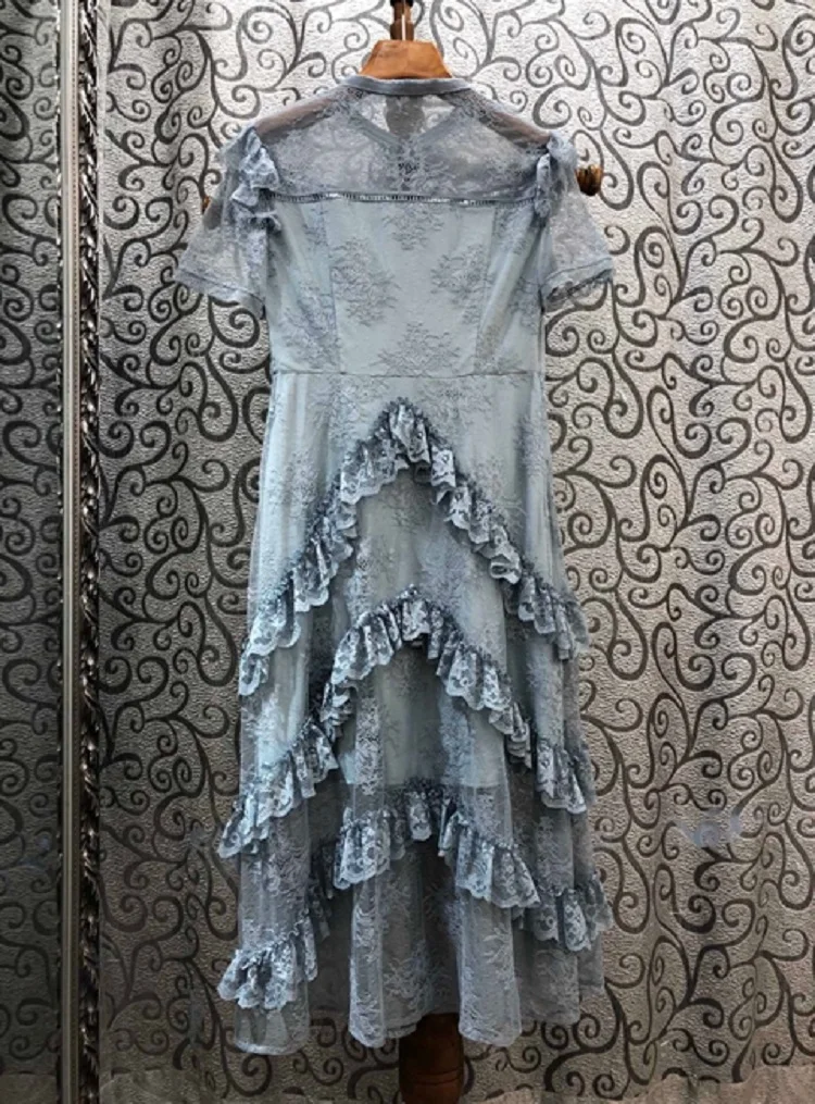 New High Quality Runway Dress 2021 Summer Fashionable Women Cascading Ruffle Lace Patchwork Short Sleeve Mid-Calf Vintage Dress
New High Quality Runway Dress 2021 Summer Fashionable Women Cascading Ruffle Lace Patchwork Short Sleeve Mid-Calf Vintage Dress