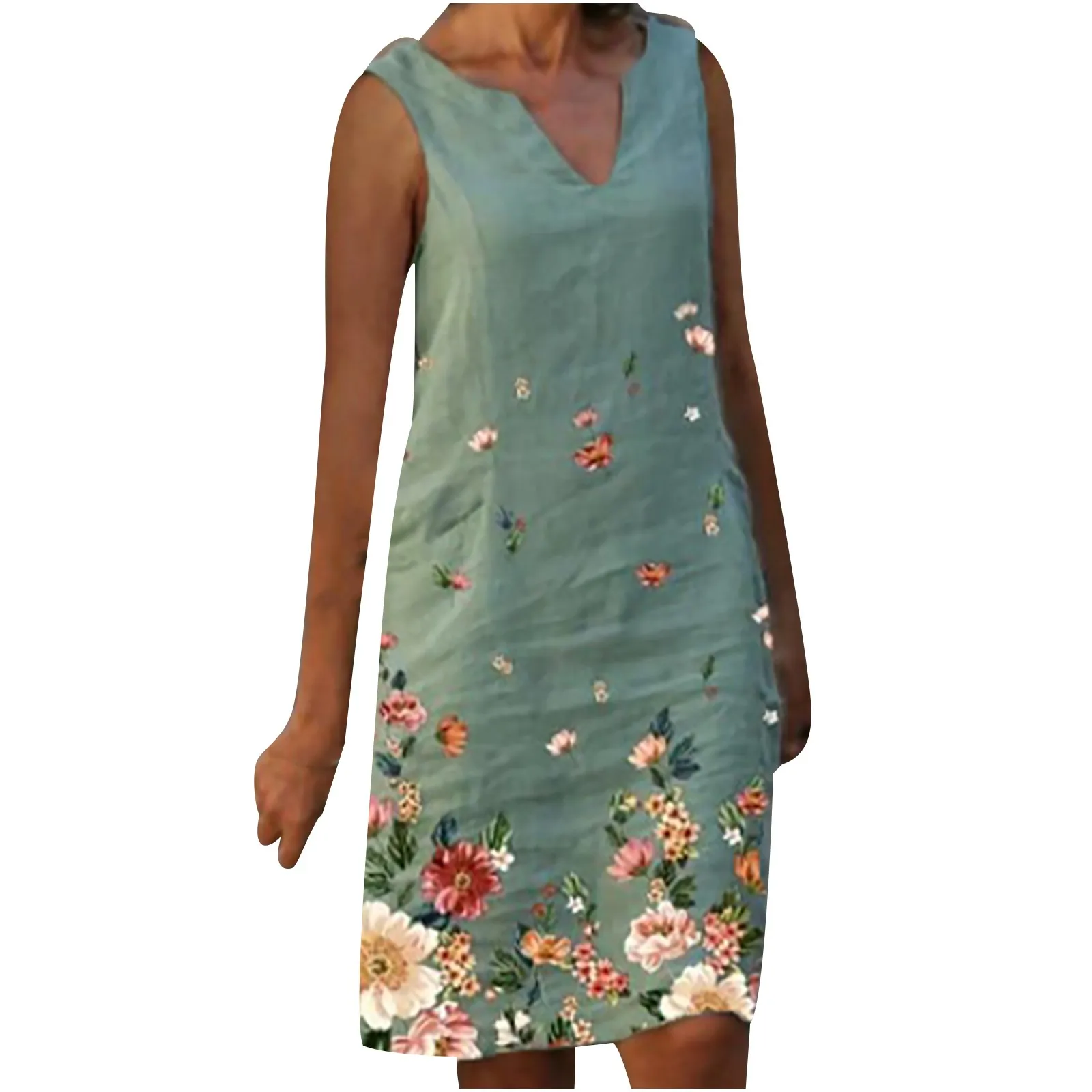 Summer Dresses For Women Dress Robes Femme Fashion Casual Plus Size V-neck Flower Sleeveless Vest Linen Dress Vestidos
Summer Dresses For Women Dress Robes Femme Fashion Casual Plus Size V-neck Flower Sleeveless Vest Linen Dress Vestidos