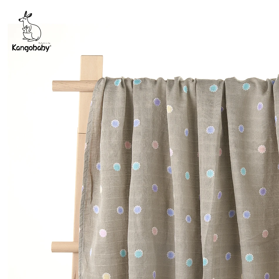 Детские муслиновые пеленки Kangobaby # Fancy Animal 70% из бамбука 30% хлопка Марлевое банное