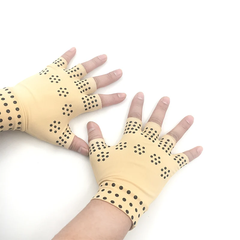 

1 Pair Magnetic Therapy Fingerless Body Massage Gloves Arthritis Pain Relief Heal Joints Braces Supports Health Foot Care Tool